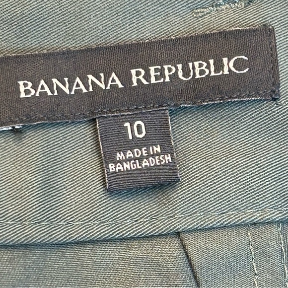 BANANA Republic olive green utility pocket skirt Sz 10 belted NWOT - Picture 5 of 11